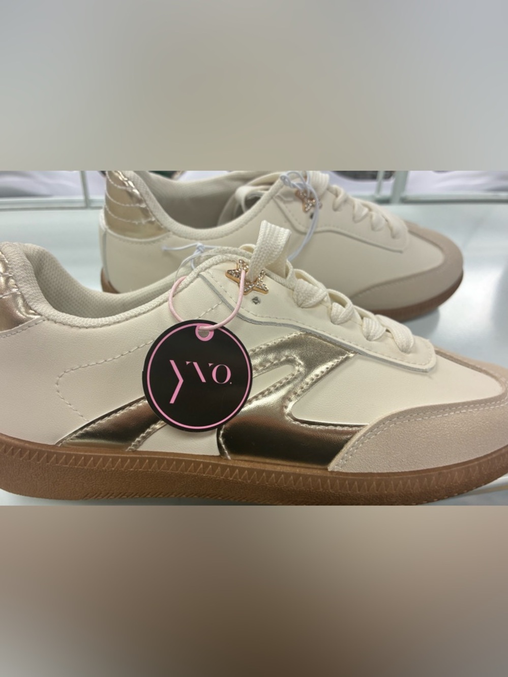 Sporto Cream and Rose Gold Accent Sneakers